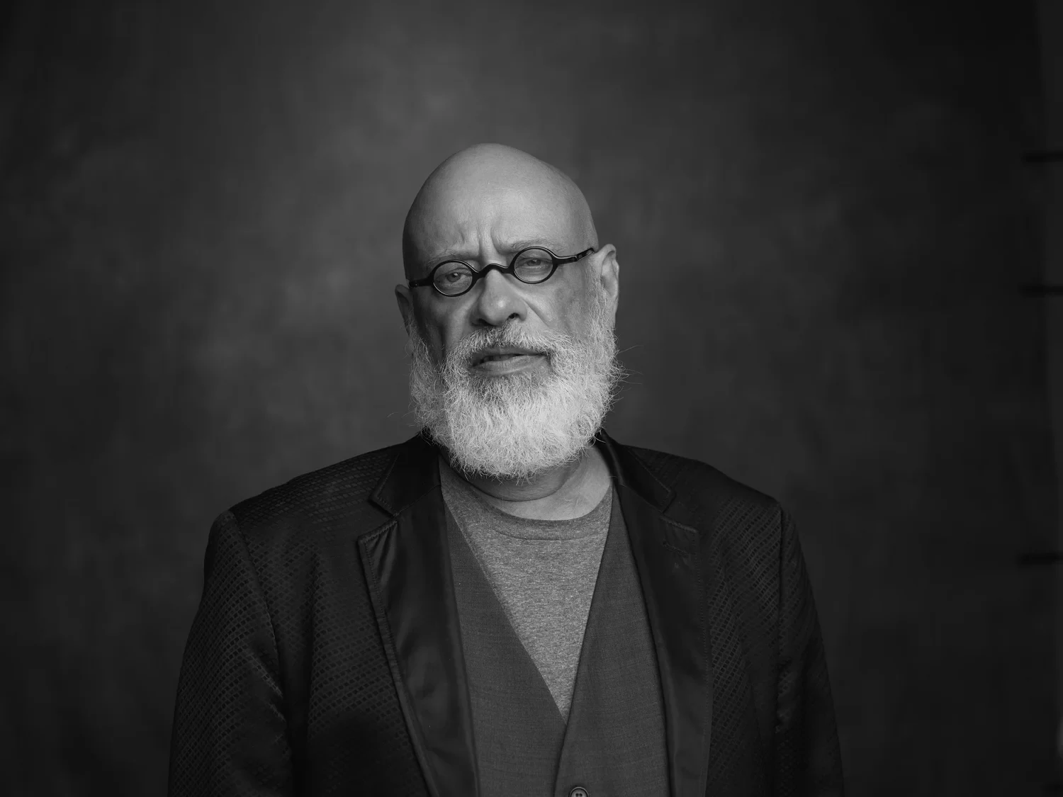Retrato em preto e branco de Luiz Felipe Pondé